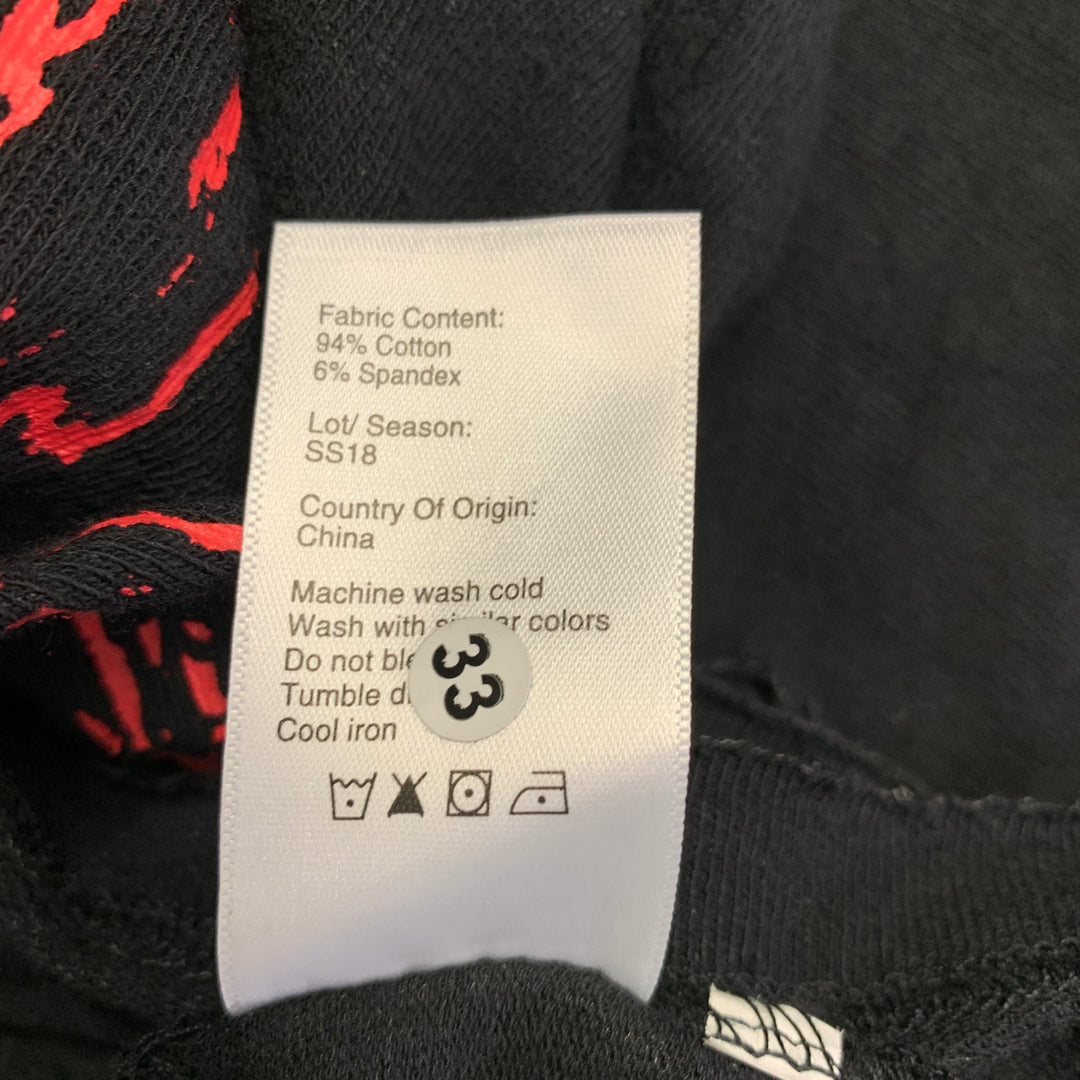 R13 SS18 Size XS Sid Zombie Lukas Black Red Print Cotton Blend Print T-shirt