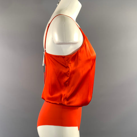 L'AGENCE Size XS Red Silk Body suit Casual Top