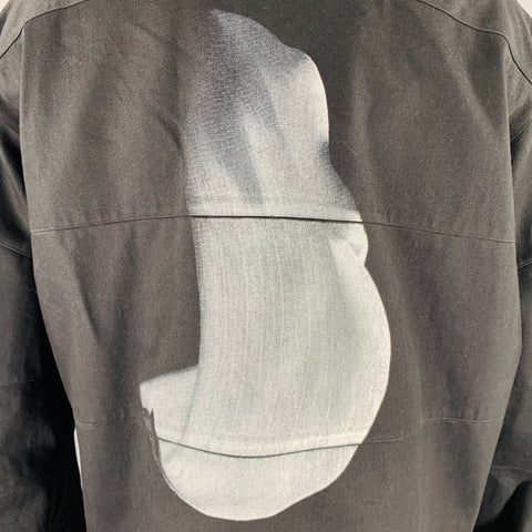 ALMOSTBLACK One Size Black Hand Painted Cotton Oversized Sport Coat