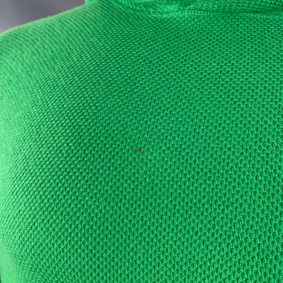 RALPH LAUREN Size M Green Waffle Knit Cashmere Silk Hoodie Sweater