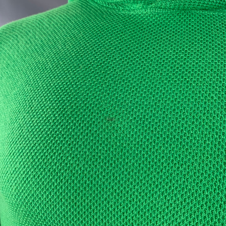 RALPH LAUREN Size M Green Waffle Knit Cashmere Silk Hoodie Sweater