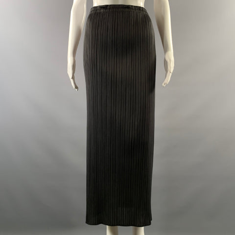 PLEATS PLEASE by ISSEY MIYAKE Size M Grey Polyester Pleated Scoop Neck Dress Top