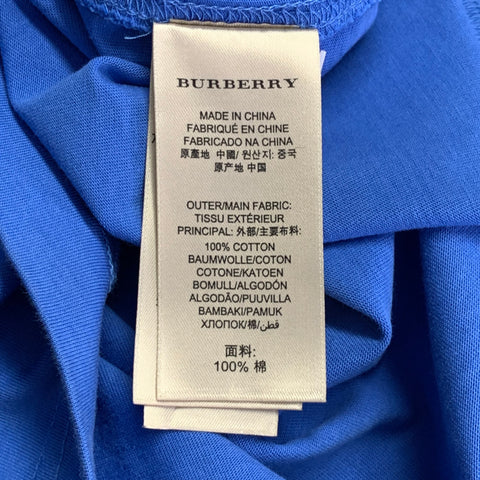 BURBERRY BRIT Size M Blue Cotton Half Placket Polo