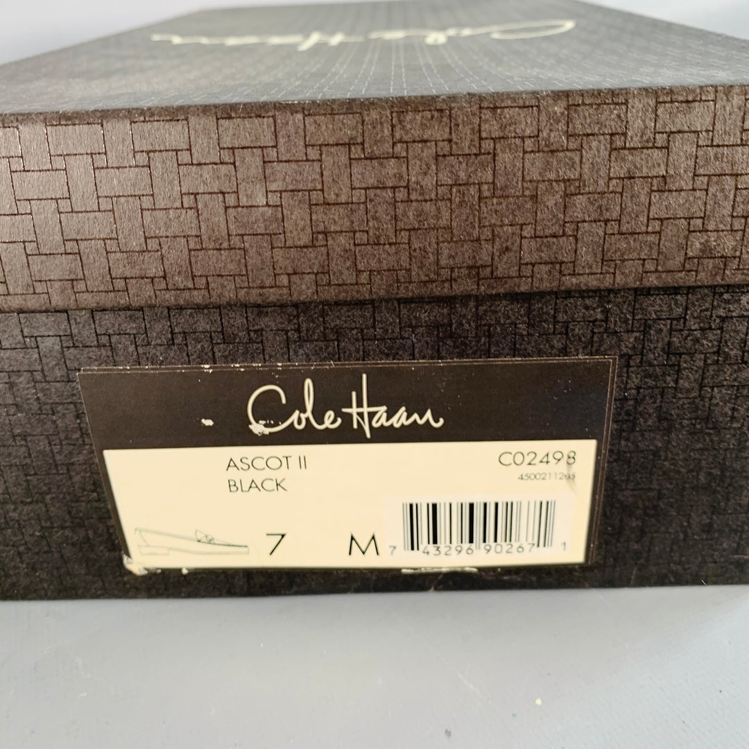 COLE HAAN Vintage Size 7 Ascot II Black Gold Leather  display picture 1