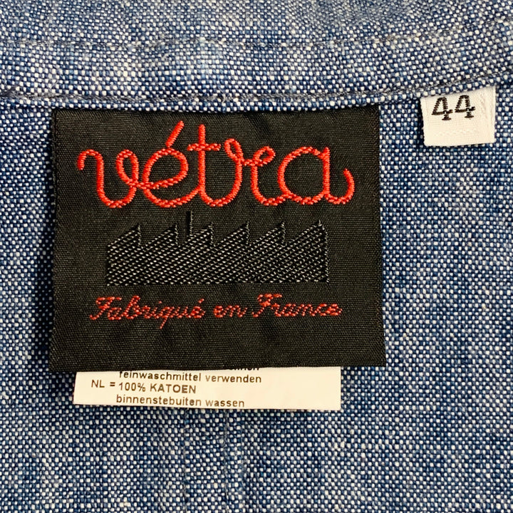 VETRA Size 44 Blue Heather Cotton Chore Jacket