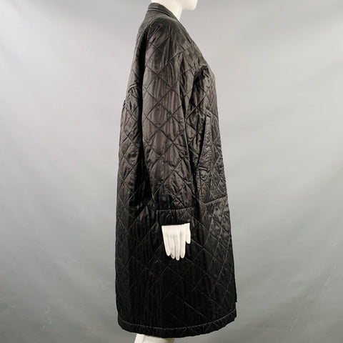 DRIES VAN NOTEN Size S Black Polyamide Blend Quilted Slip Pockets Coat