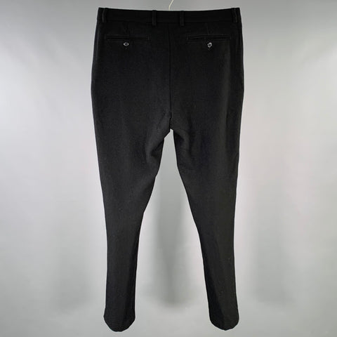 UNIFORMS FOR THE DEDICATED Size 32 Black Twill Wool Blend Pleated Casual Pants