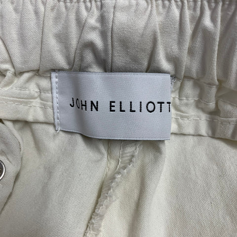 JOHN ELLIOTT Size XS White Beige Cotton Drawstring Shorts