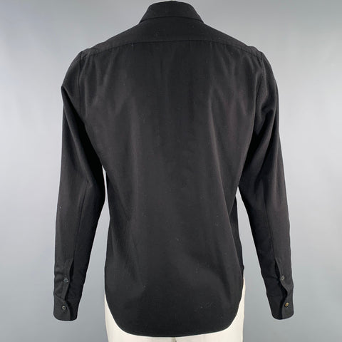 FORME 3’3204322896 Size L Black Wool Long Sleeve Shirt