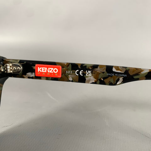KENZO Green Brown & Beige Tortoise Sunglasses