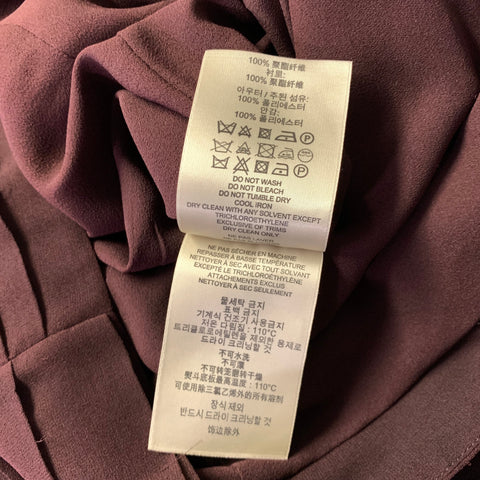 BURBERRY Size 6 Burgundy Polyester V Neck Knee-Length Cocktail Dress