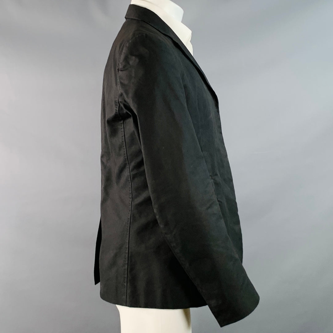 DSQUARED2 Size 40 Black Studded Cotton Blend Studded Notch Lapel Open Front Sport Coat