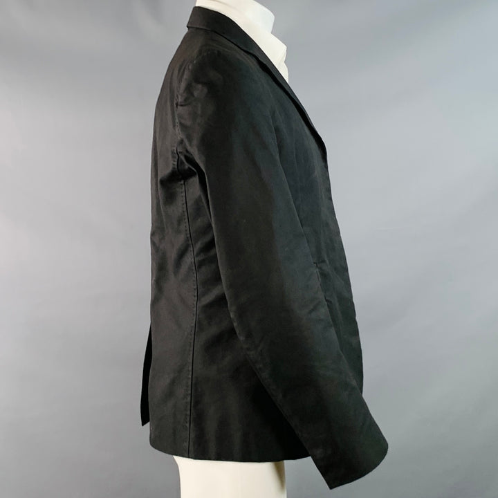 DSQUARED2 Size 40 Black Studded Cotton Blend Studded Notch Lapel Open Front Sport Coat