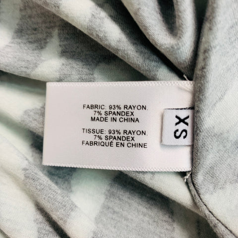 PROENZA SCHOULER Size XS Black Green Rayon Blend Marbled Casual Top