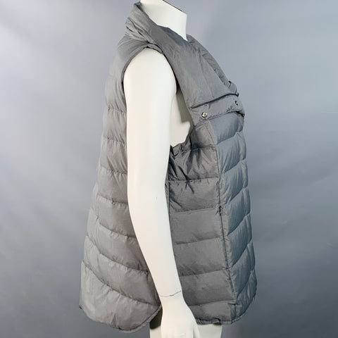 EILEEN FISHER Size XL Grey Nylon Blend Quilted Puffer Vest