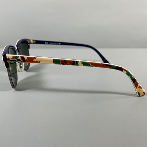 RAY-BAN -Clubmaster Classic- Multi Color Camouflage Metal Sunglasses