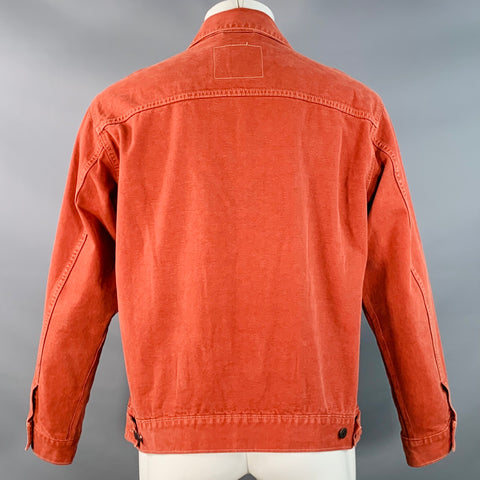 LEVI STRAUSS Size M Orange Rust Cotton Denim Trucker Jacket