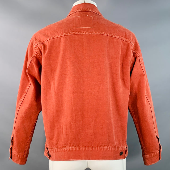 LEVI STRAUSS Size M Orange Rust Cotton Denim Trucker Jacket