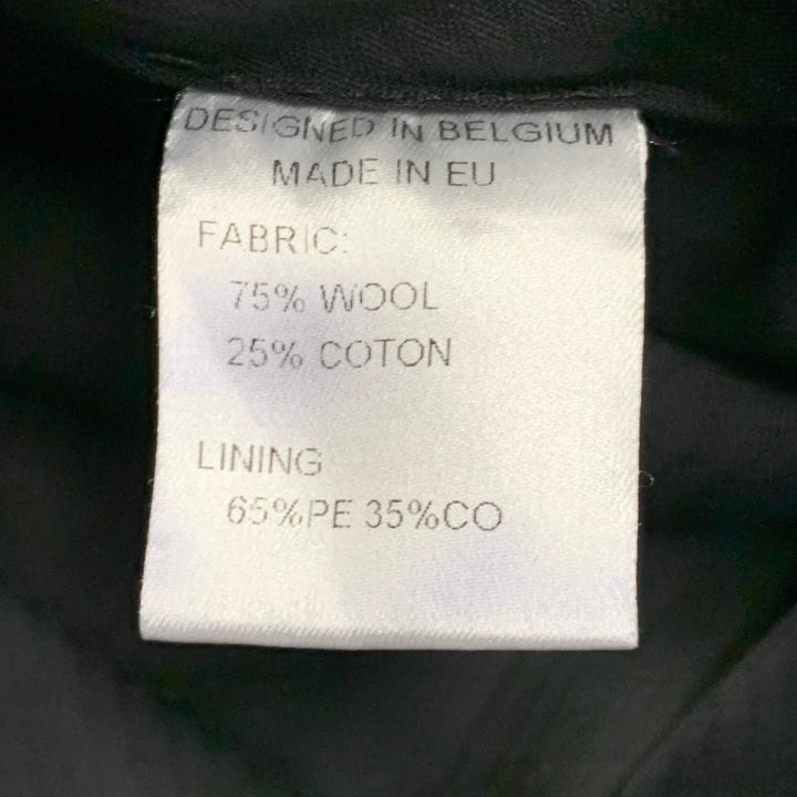 WALTER VAN BEIRENDONCK SS17 Size 42 Long Green Black White Wool Cotton Stripe Suit