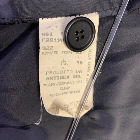 Veste blazer EMPORIO ARMANI taille 4, en laine mélangée bleu marine, rayée, à un bouton