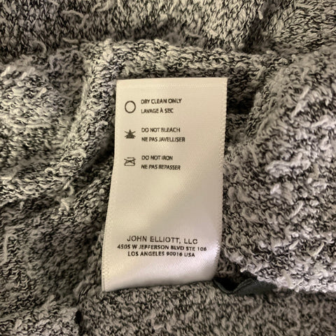 JOHN ELLIOTT Size L Grey Black Textured Cotton Nylon Boat Neck Pullover