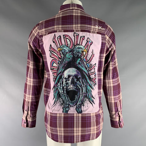 CULT OF INDIVIDUALITY Size S Purple Plaid Cotton Button Up Long Sleeve Shirt