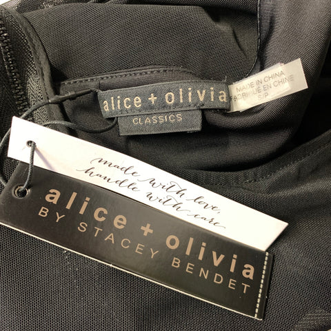 ALICE + OLIVIA Size S Black Nylon Blend Body suit Dress Top