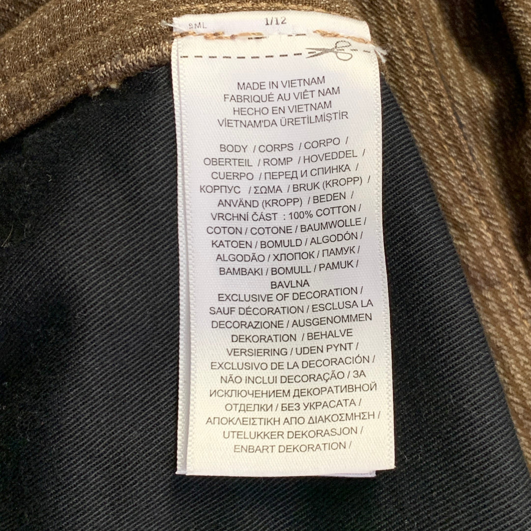 RRL by RALPH LAUREN Size 38 Brown Beige Stripe Cotton Button Fly Casual Pants