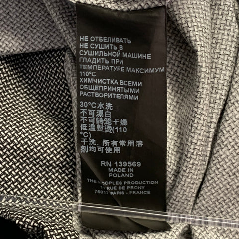 THE KOOPLES Taille L Noir Blanc Coton Tissage Natté Tête de Mort Boutons Cachés Chemise Ajustée Manches Longues