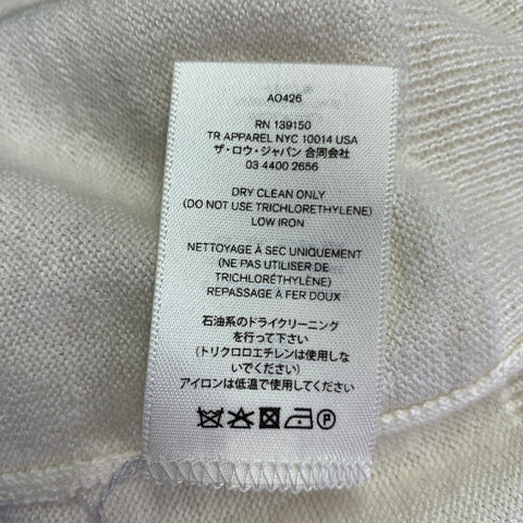 THE ROW Size L Cream Linen Cashmere Pullover