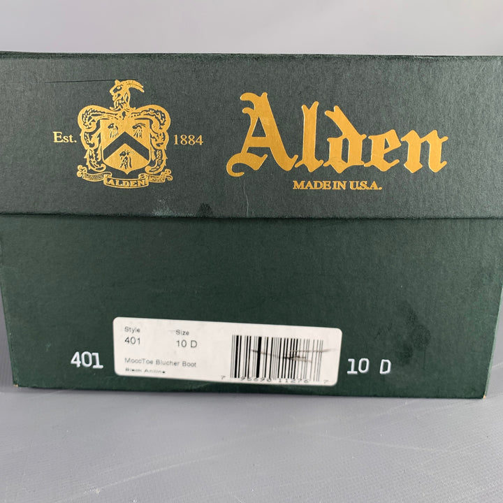 ALDEN Size 10 Black Tan Leather Lace Up Ankle Boots