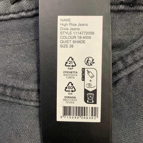 ROTATE Size 28 Dixie Charcoal Grey Twill Cotton Baggy Zip Fly Jeans