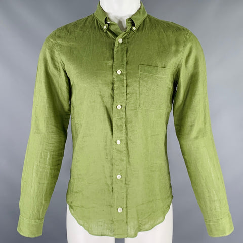JOURNAL STANDARD Chemise à manches longues boutonnée en lin vert taille S