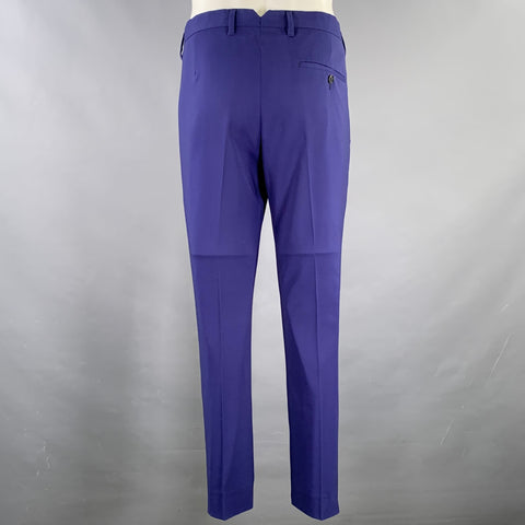 ACNE STUDIOS Costume Cranté Bleu en Laine Mélangée Taille 36