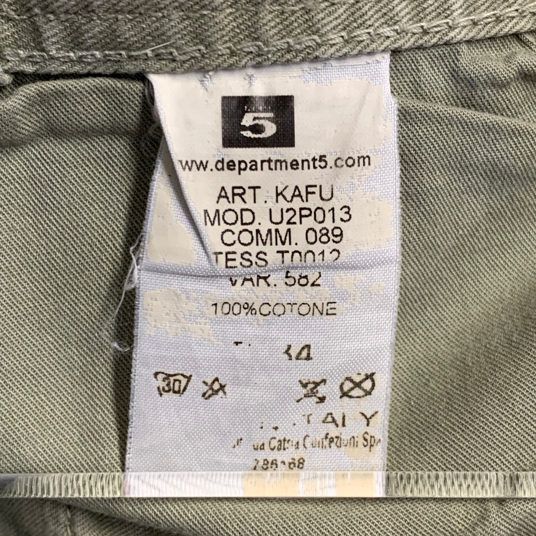 DEPARTMENT FIVE Size 34 Olive Cotton Cargo Jeans