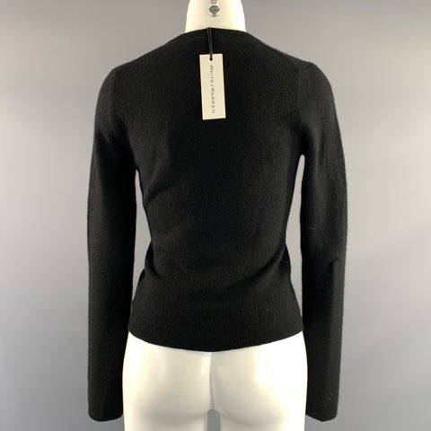WHITE + WARREN Size S Black Cashmere Blend Knit Pullover Womens