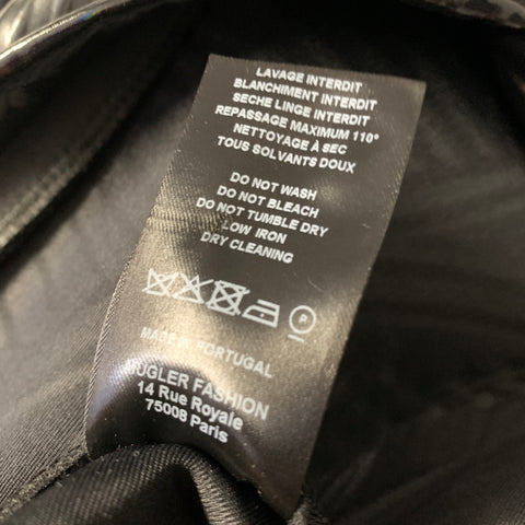 MUGLER Size 0 Black Polyester Blend Lines Skinny Leggings