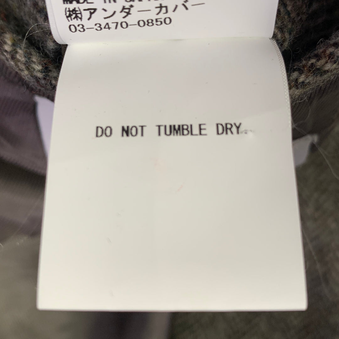 UNDERCOVER Size XL Brown Olive Herringbone Wool Coat