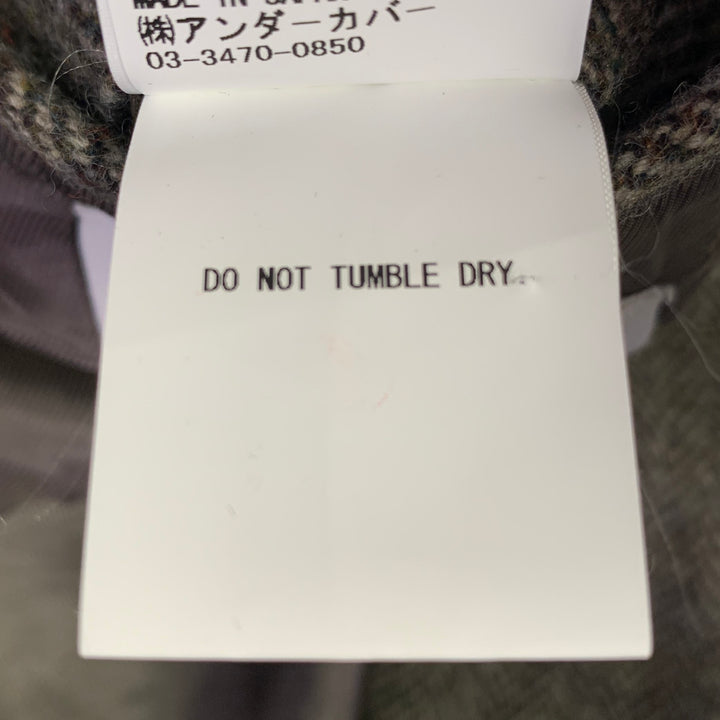 UNDERCOVER Size XL Brown Olive Herringbone Wool Coat