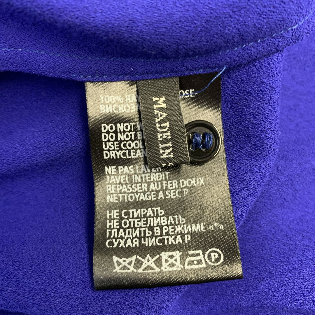 HAIDER ACKERMANN Size S Blue Viscose Nehru Collar Shirt