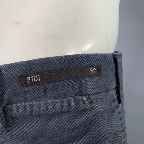 PT01 Chino Décontracté en Coton Mélangé Bleu Gris Taille 36