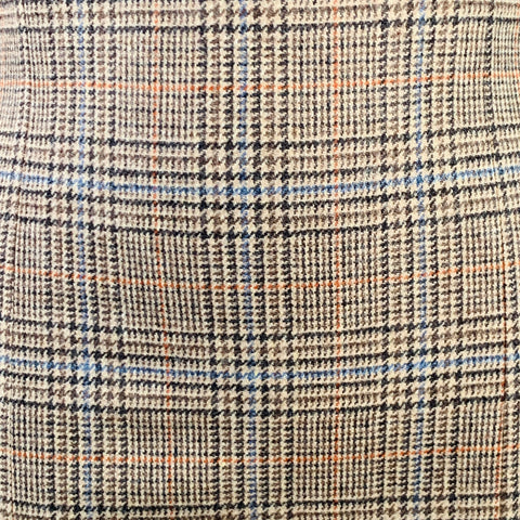 MAISON MARTIN MARGIELA Size L Camel Wool Houndstooth Long Sleeve Mini Dress