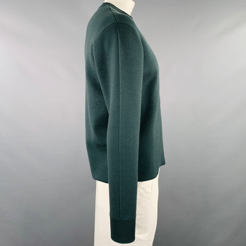 BOTTEGA VENETA Size L Green Knit Wool Blend Crew Neck Pullover