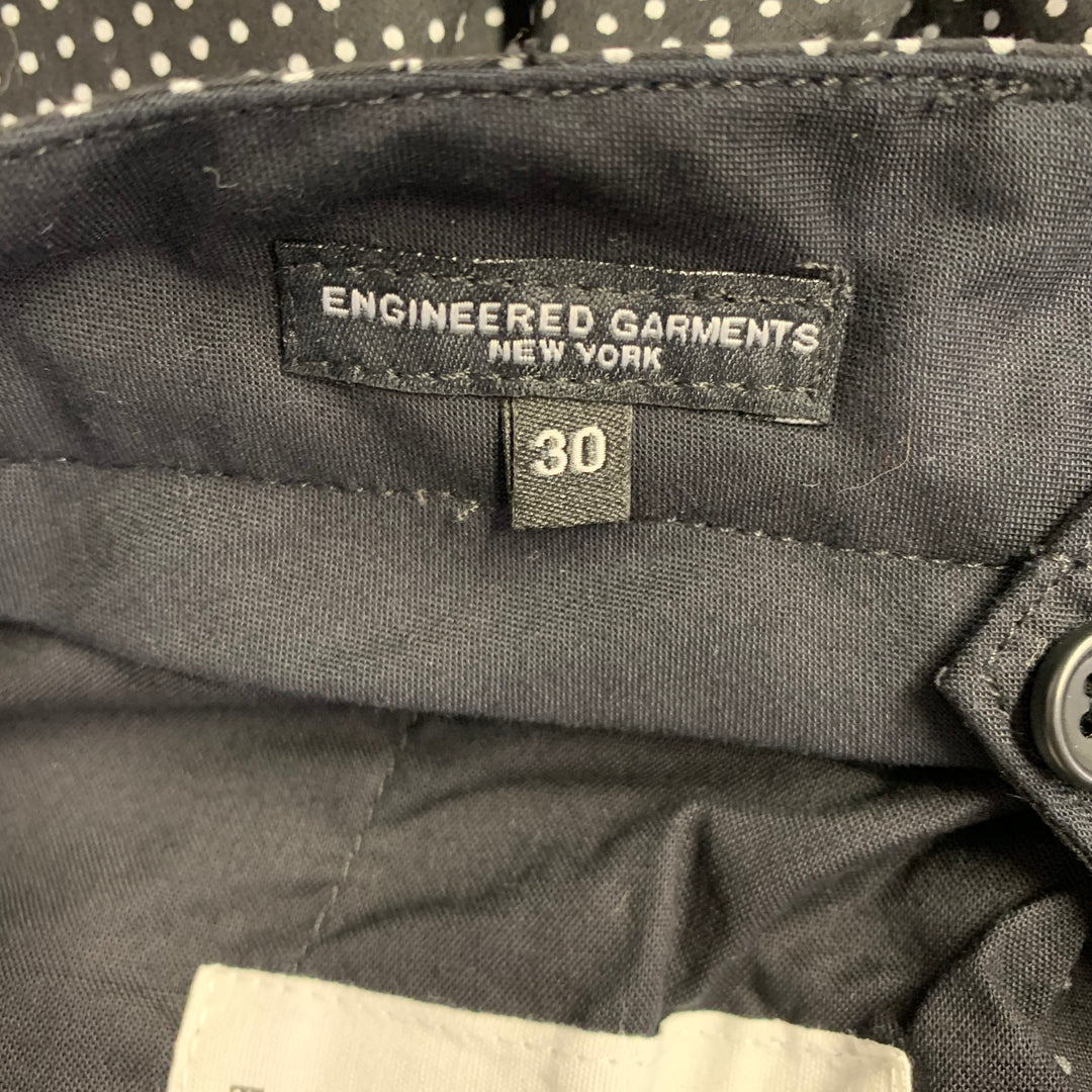 ENGINEERED GARMENTS Size 30 Black White Polka Dot Cotton Zip Fly Dress Pants