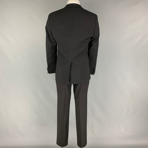 CALVIN KLEIN COLLECTION Size 36 Black Wool Notch Lapel Tuxedo Suit