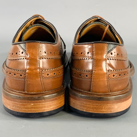 PAUL SMITH Size 8 Tan Perforated Leather Wingtip Lace-Up Shoes