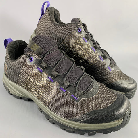 SALOMON Size 7 -Outpro Matryx- Black Purple Polyamide Blend Slip On Sneakers