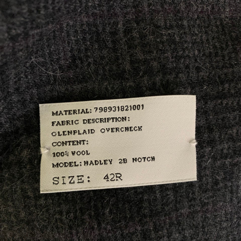 RALPH LAUREN Size 42 Grey Black Glen Check Wool Notch Lapel Sport Coat