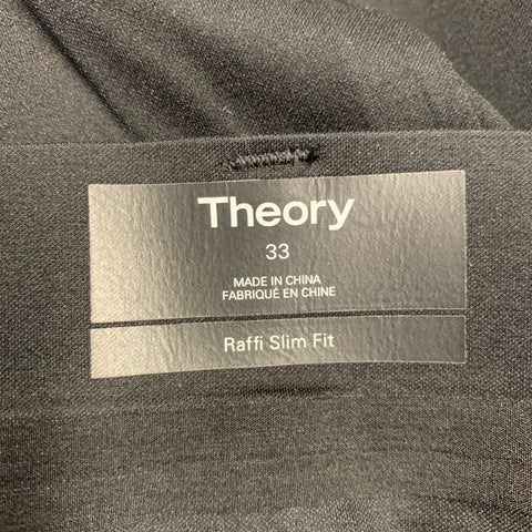 THEORY Size 33 Raffi Slim Fit Black Cotton Blend Five Pocket Casual Pants