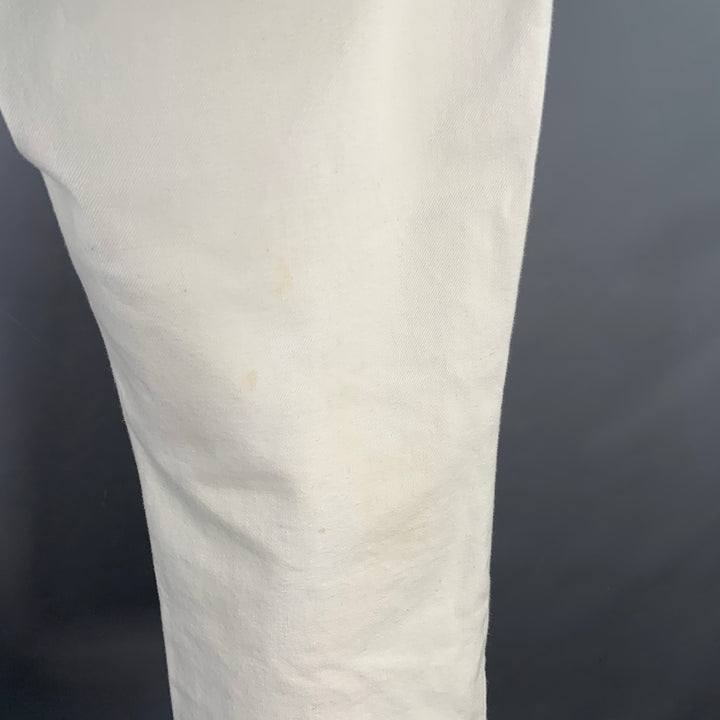 CALVIN KLEIN 205W39NYC x ANDY WARHOL Size 34 White Contrast Stitch Cotton Casual Pants